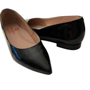 Marc Joseph NYC Bianca CT Black Patent Leather Flats Size 6.5